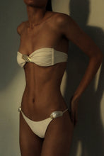 Load image into Gallery viewer, Triangle With Fixed Strap Organic Sea Shell Bikini Bottom - Off-White