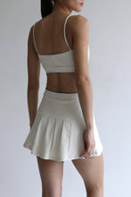 Load image into Gallery viewer, Pleated Skirt with Fixed Shorts Bottom- Off-White Piquet