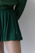 Load image into Gallery viewer, Pleated Skirt with Fixed Shorts Bottom - Green Piquet Flag