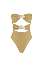 Load image into Gallery viewer, Fitting Swimsuit Organic Sea Shell - Old Gold