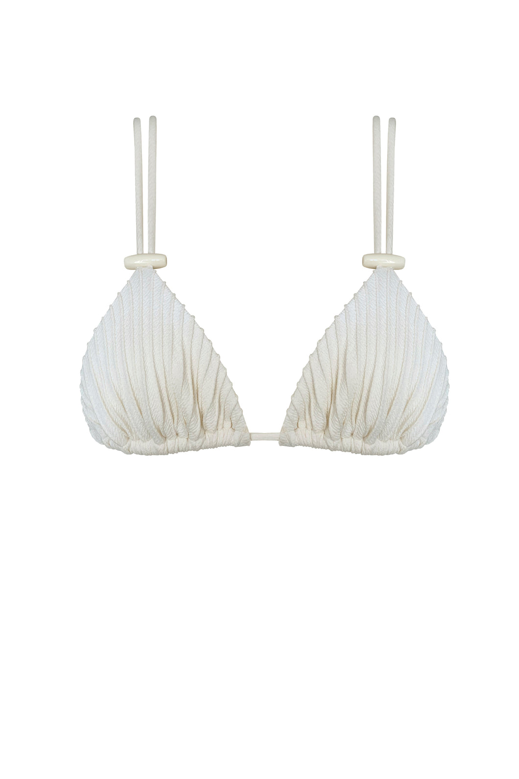 Nervura Triangle Bikini Top - Off-White Textura