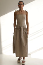 Load image into Gallery viewer, Ruched Midi Dress  - Natural Brim