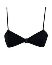 Load image into Gallery viewer, Rhombus-Shaped Slider Bikini Top - Black Crinkled