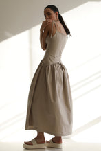 Load image into Gallery viewer, Ruched Midi Dress  - Natural Brim