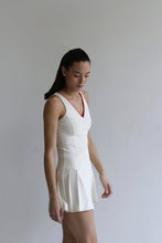 Load image into Gallery viewer, V-Neck Pleated Dress with Separate Shorts - Off-White Piquet