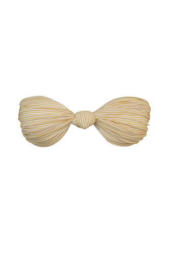 Front Knot TQC Bikini Top - Yellow Stripes