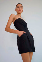 Load image into Gallery viewer, Pockets Short Dress - Black Linen