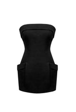 Load image into Gallery viewer, Pockets Short Dress - Black Linen