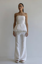 Load image into Gallery viewer, Flare waistband detail Pants Bottom - Off-White Linen