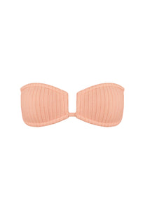 Nervura Square Half Cup Bikini Top - Peach