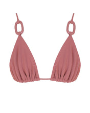 Load image into Gallery viewer, Triangle Hoops Bikini Top - Grena Pink