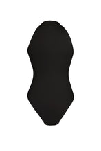 Load image into Gallery viewer, Maxi Neck Zipper Bodysuit - Ribbed Black