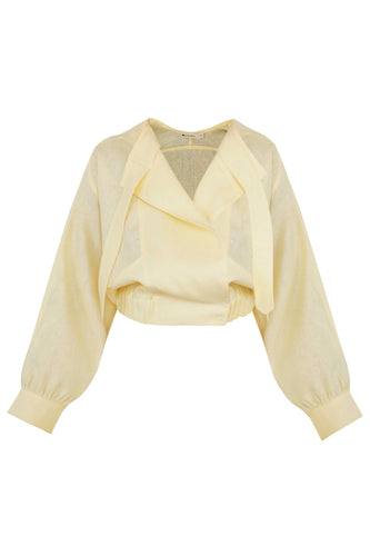 Tailoring Jacket Top - Yellow Linen