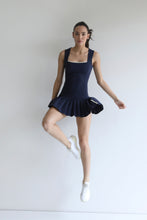 Load image into Gallery viewer, Pleated Dress with Separate Shorts - Navy Blue Piquet