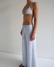 Load image into Gallery viewer, Bias Detail Wide Leg Pants Bottom -  Textured Light Blue