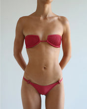 Load image into Gallery viewer, Triangle With Fixed Strap Loops Bikini Bottom - Pomegranate