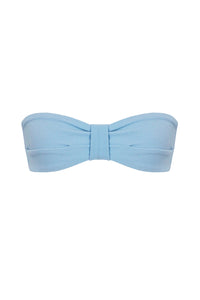 Pleated Straight Bikini Top - Light Blue