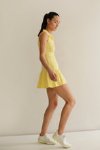 Load image into Gallery viewer, Ruched Polo Dress with Separate Shorts - Yellow