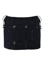 Load image into Gallery viewer, Ruched Mini Skirt Bottom - Black Knit