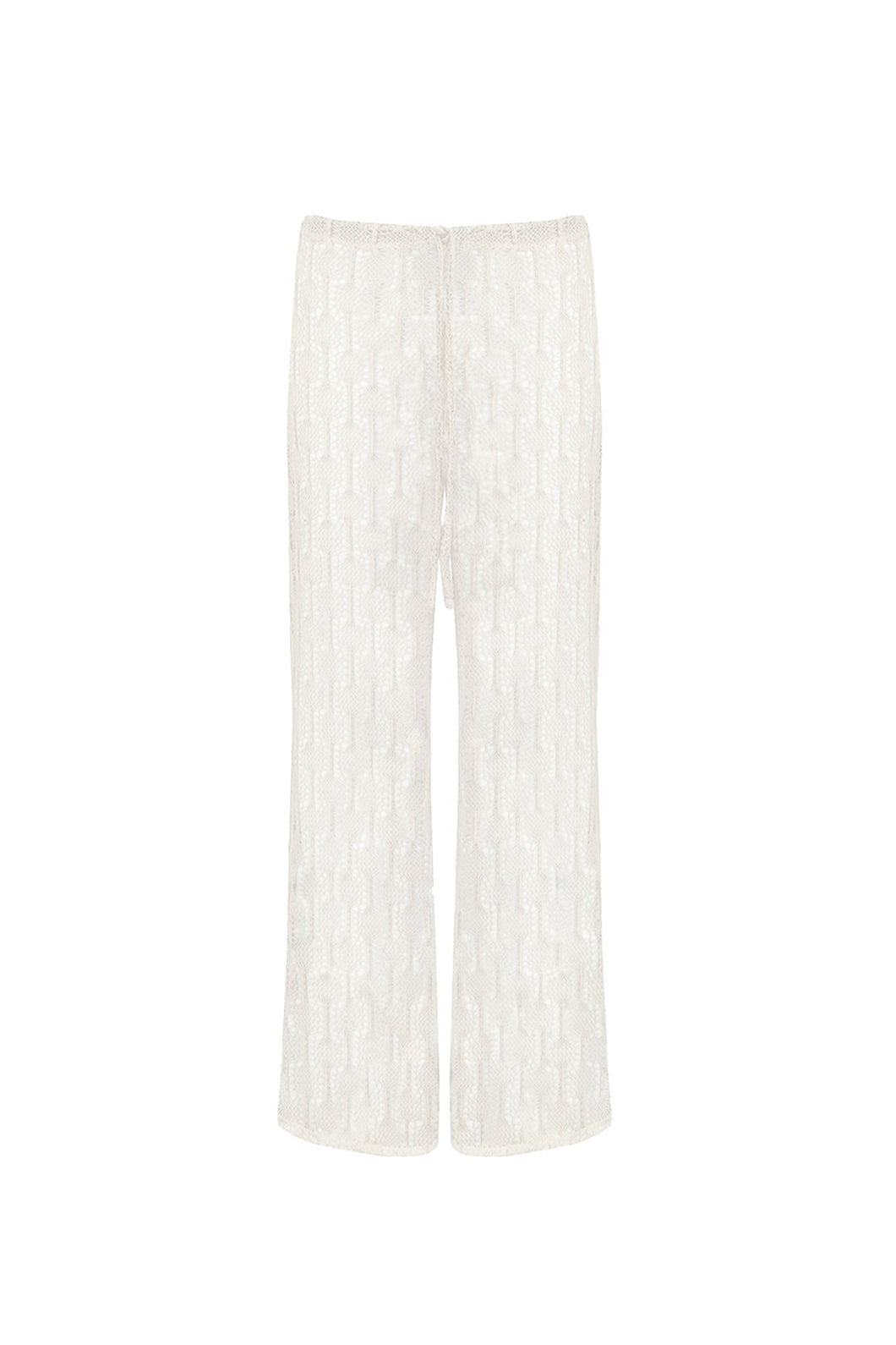 Crochet Low Waist Straight Pants - Off-White