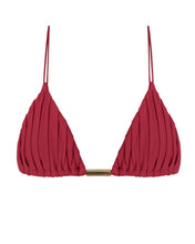 Load image into Gallery viewer, Pleated Triangle Bikini Top  - Pomegranate