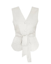 Load image into Gallery viewer, Tailoring Vest Top - Off-White Linen