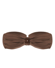 Load image into Gallery viewer, Square Bandeau Ring Bikini Top - Brown