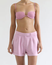 Load image into Gallery viewer, Straight Mini Shorts Bottom - Textured Dusty Rose