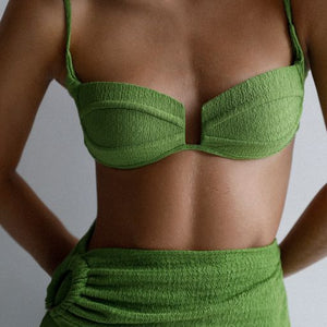 Sturdy Top With Fixed Bias Strap - Green Bud