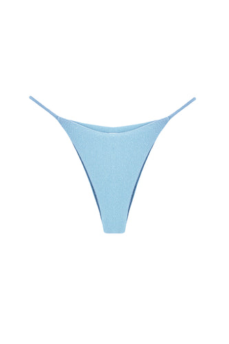 Triangle Thong Bikini with Fixed Strap - Light Blue