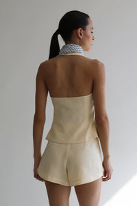 Tailoring One-front Vest Top - Creamy Linen