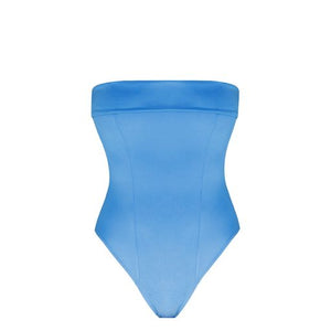 Strapless One Piece Swimsuit - Celest Blue