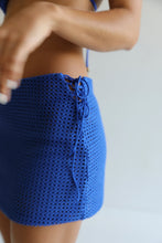 Load image into Gallery viewer, Crochet Bias Mini Skirt - Blue