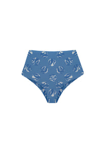 Hot Pants Bikini Bottom - Blue Poa