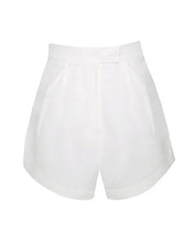 Load image into Gallery viewer, Short Bottom Pleats Detail Waistband Tailoring - Off-White Linen
