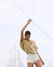 Load image into Gallery viewer, Draped Neck Button Shirt Top - Walnut