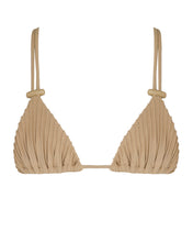 Load image into Gallery viewer, Ribbed Triangle Bikini Top - Walnut Crepe