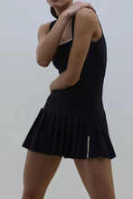 Load image into Gallery viewer, Pleated Dress with Separate Shorts - Navy Blue Piquet