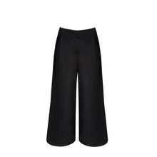 Load image into Gallery viewer, Pleated Low Waist Pantaloon - Black Linen