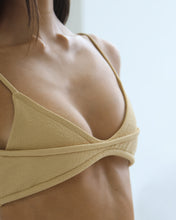 Load image into Gallery viewer, Wide Strap Bias Bikini Top - Walnut Crepe
