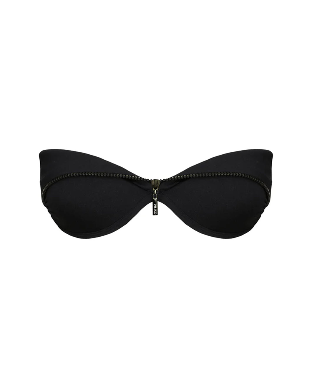 TQC Zipper Detail Bikini Top - Black