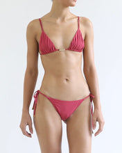 Load image into Gallery viewer, Pleated Triangle Bikini Top  - Pomegranate