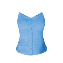 Load image into Gallery viewer, Strapless Vest - Celest Blue Linen