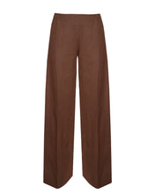 Load image into Gallery viewer, Pleated Pants Bottom - Earth Brown Linen
