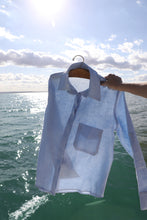 Load image into Gallery viewer, Tailoring Shirt Top - Light Blue Linen