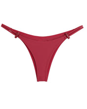 Load image into Gallery viewer, Triangle With Fixed Strap Loops Bikini Bottom - Pomegranate