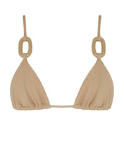 Load image into Gallery viewer, Triangle Hoops Bikini Top - Walnut Crep