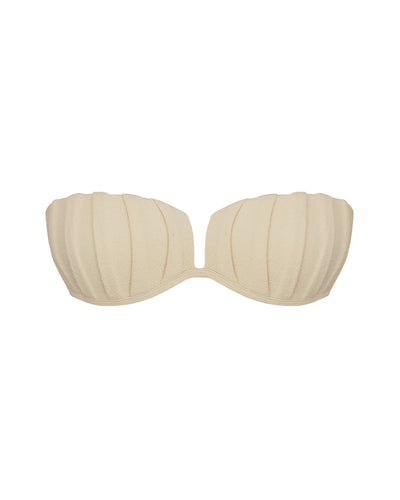 TQC Pleated Detail  Bikini Top - Creamy