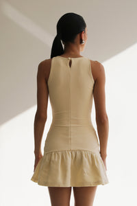 Ruched Mini Dress - Creamy