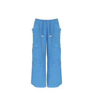 Cargo Pants - Celest Blue Linen